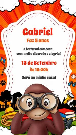 Convite de Aniversário George o Curioso para Editar Online