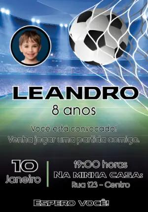 Convite Digital Aniversário de Futebol com Foto para Editar