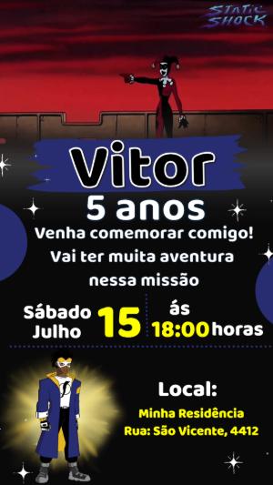 Convite Animado de Aniversário Super Choque para Editar