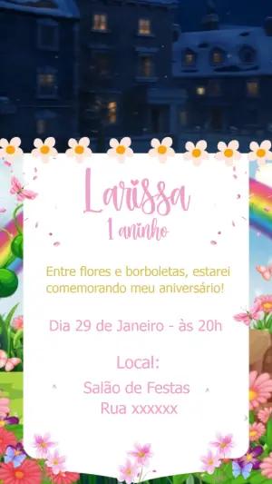 Convite Animado Aniversário Jardim Encantado para Editar