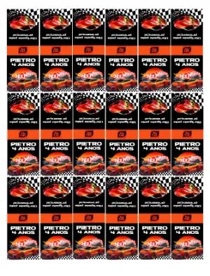 Adesivo TicTac Hot Wheels Editável: Rótulos para Aniversário de Carros