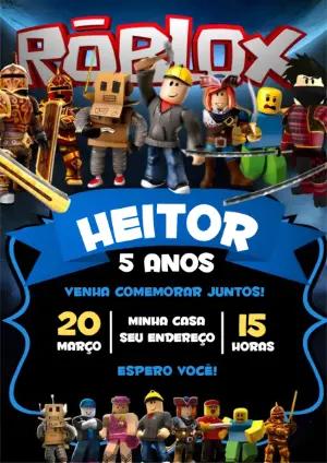 Convite Digital Editável Aniversário Infantil Tema Roblox