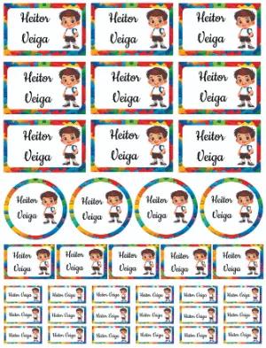 Etiquetas Escolares Autismo Colorido Modelo Editável