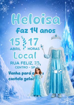 Convite Frozen: Vire a Personagem com Sua Foto!