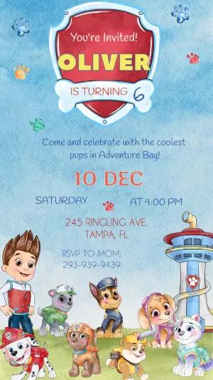 Paw Patrol Birthday Invitation | Editable Puppy Party Template