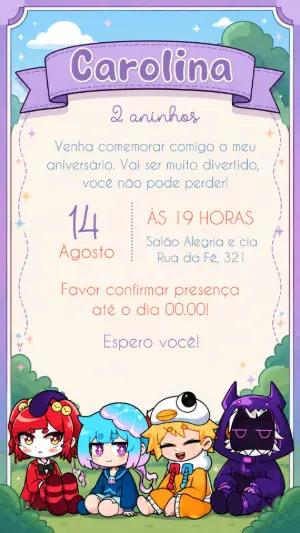 Convite de Aniversário Turma da Batatinha Editável