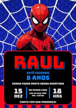 Convite de Aniversário Homem-Aranha para Editar