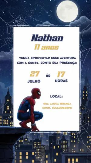 Convite de Aniversário Homem Aranha para Editar Online