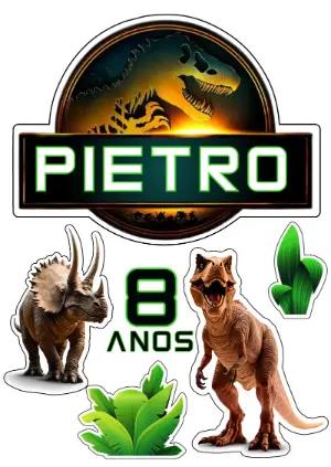 Topo de Bolo Dinossauros Jurassic Park para Editar Online