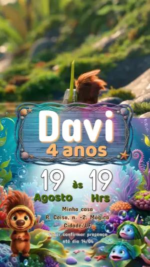 Convite Animado Como Mágica: Vídeo de Aniversário para Editar