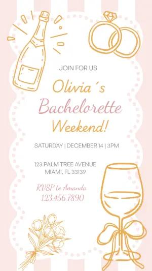 Elegant Bachelorette Weekend Invitation to Edit
