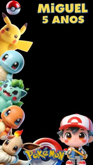 Moldura para Stories Pokémon 3D com Personagens para Editar