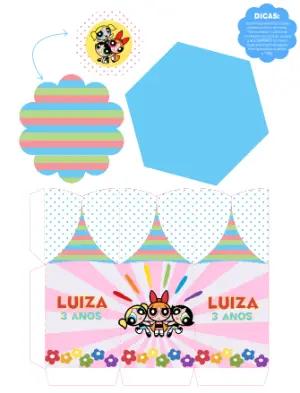 Centro de Mesa Meninas Superpoderosas Editável para Festa Infantil