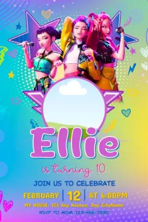 K-Pop Demon Hunter Birthday Invitation | Editable Digital Template