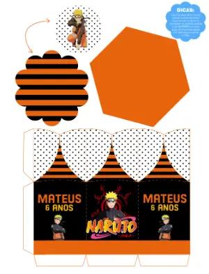 Centro de mesa Naruto Editável para Aniversário Infantil para Imprimir