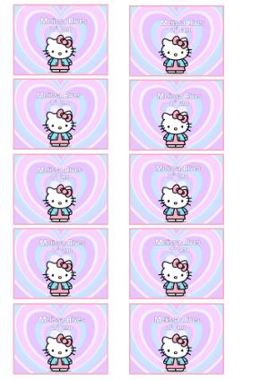 Etiqueta Escolar Hello Kitty em Tons Pastéis para Editar