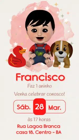Convite Digital Aniversário Menino Bento e Totó para Editar