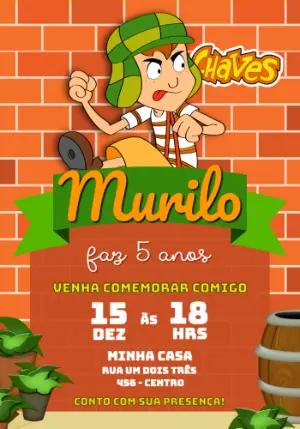 Convite de Aniversário Chaves Divertido para Editar Online