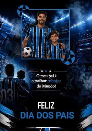 Arte Dia dos Pais Futebol Tricolor para Editar com Foto