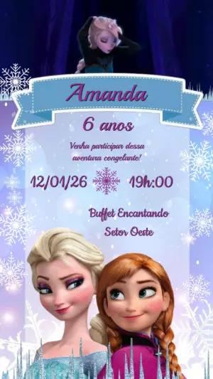 Convite Animado Frozen: Aventura Congelante para Editar