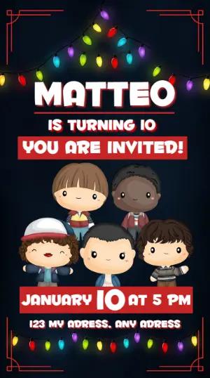 Editable Stranger Things Birthday Invitation Template