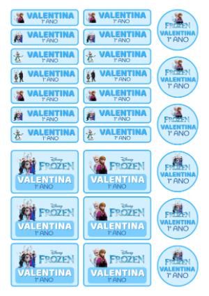 Etiqueta Escolar Frozen: Modelo Editável para Imprimir