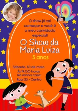 Convite Aniversário O Show da Luna com Foto para Editar