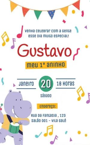 Convite de Aniversário Bandinha Musical Editável