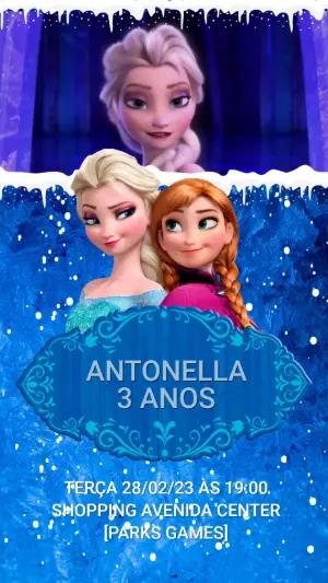 Convite Animado Frozen: Aniversário Mágico para Editar