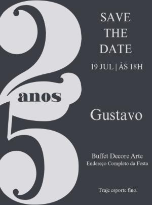 Convite de Aniversário 25 Anos Minimalista para Editar Online