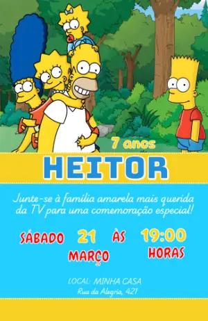 Convite de Aniversário Simpsons Divertido para Editar Online