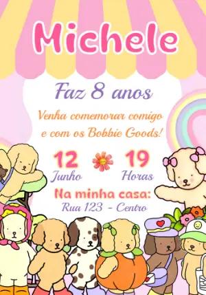 Convite de Aniversário Bobbie Goods Fofo para Editar