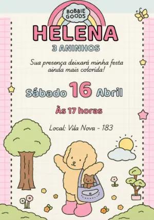 Convite Aniversário Bobbie Goods Fofo para Editar Online