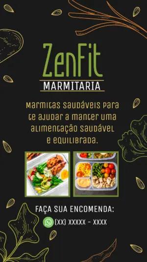 Flyer Editável para Marmitaria Fit e Comida Saudável
