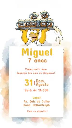 Convite Os Simpsons Homer Equilibrando Cervejas para Editar