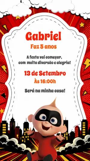 Convite de Aniversário Os Incríveis Zezé Editável