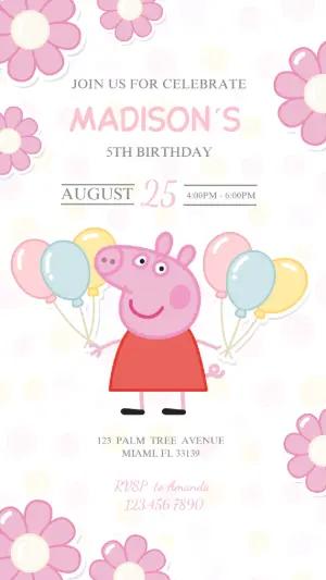 Editable Peppa Pig Birthday Invitation Template