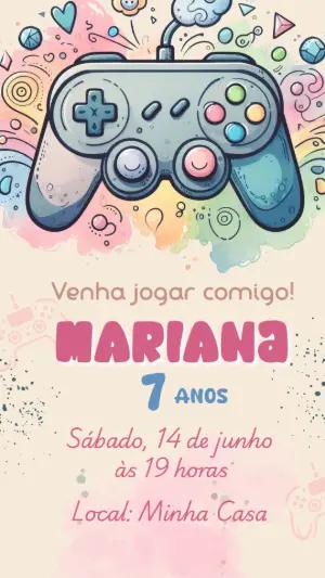 Convite de Aniversário Game com Controle Editável Online