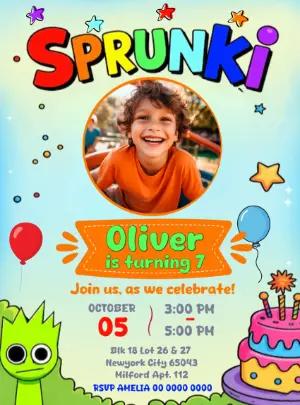 Sprunki Birthday Invitation to Edit