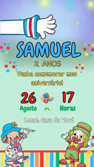 Convite Animado Aniversário Patati Patatá para Editar Online