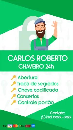 Cartão de Visita Chaveiro Profissional para Editar Online