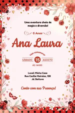 Convite de Aniversário Miraculous Ladybug para Editar Online