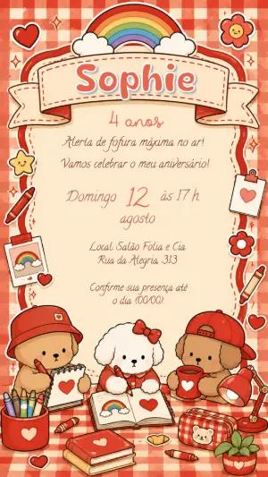 Convite de Aniversário Bobbie Goods Editável