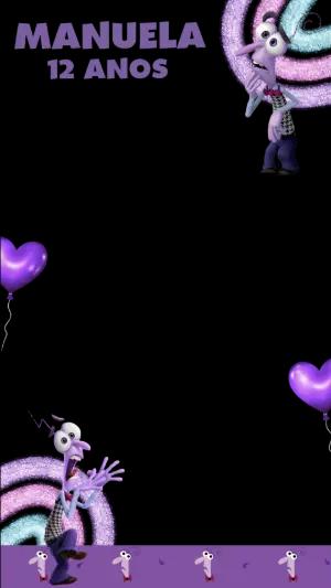 Moldura para Stories Divertida Mente Medo Roxo para Editar