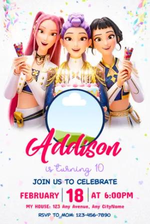 K-Pop Demon Hunter Birthday Invitation | Editable Digital Template