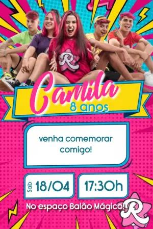 Convite Aniversário Emilly Vick Estilo Pop para Editar Online