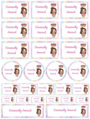 Kit Etiquetas Escolares Avatar World Tons Pastel para Editar