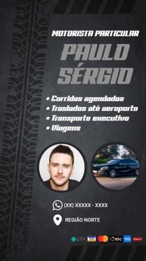 Cartão de Visita Motorista Particular Moderno para Editar Online