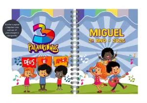 Capa de Agenda Escolar 3 Palavrinhas para Editar Online