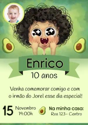 Convite Aniversário Irmão do Jorel com foto